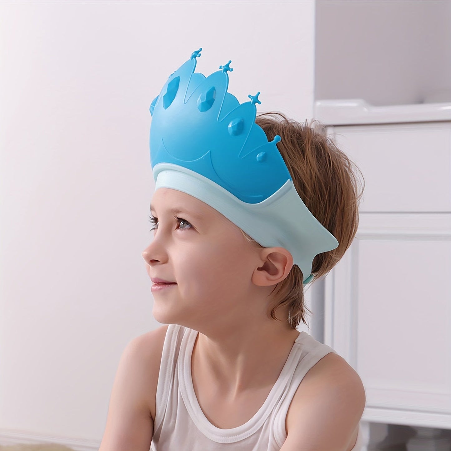 Kid's Splash Guard Hat Made of Soft Silicone - Waterproof Ear Protection for a Clean Bath Time Experience, Simple to Put On, Great for Delicate Ears, Yellow Color