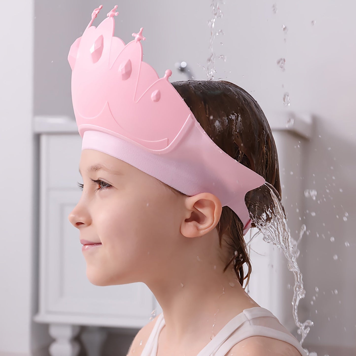 Kid's Splash Guard Hat Made of Soft Silicone - Waterproof Ear Protection for a Clean Bath Time Experience, Simple to Put On, Great for Delicate Ears, Yellow Color