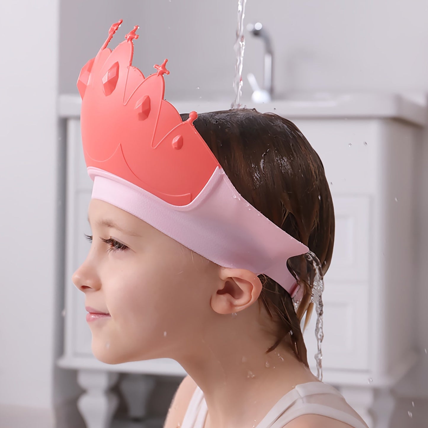 Kid's Splash Guard Hat Made of Soft Silicone - Waterproof Ear Protection for a Clean Bath Time Experience, Simple to Put On, Great for Delicate Ears, Yellow Color