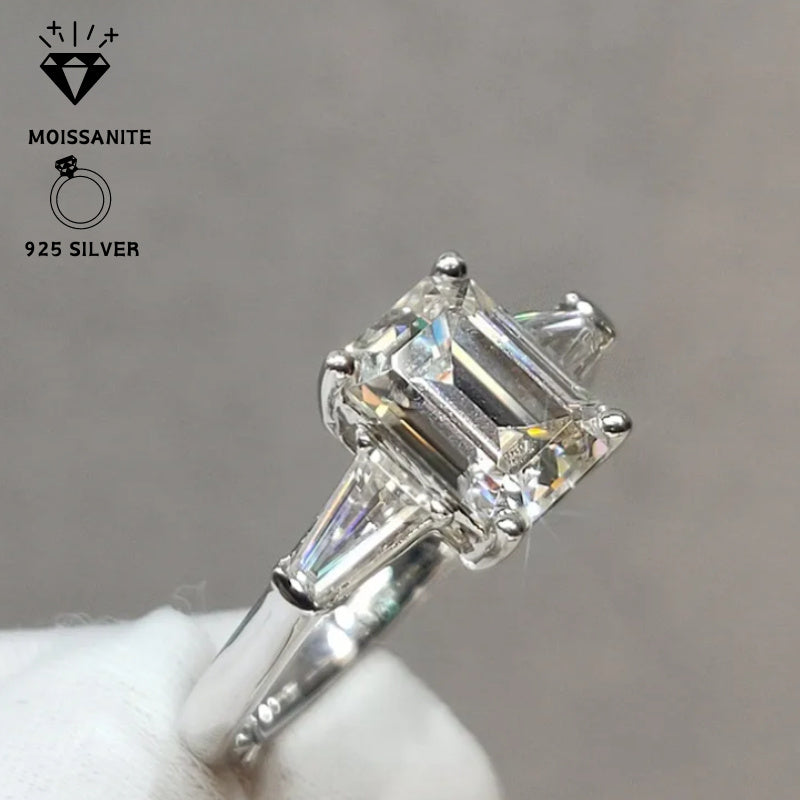 Stunning 4 Carat Moissanite Engagement Ring in 925 Sterling Silver, 18K Gold Plated - Classic Solitaire Ring featuring Moissanite Stones, Ideal for Weddings, Special Occasions, and Thoughtful Gifts - Ethically Sourced and Exquisitely Crafted