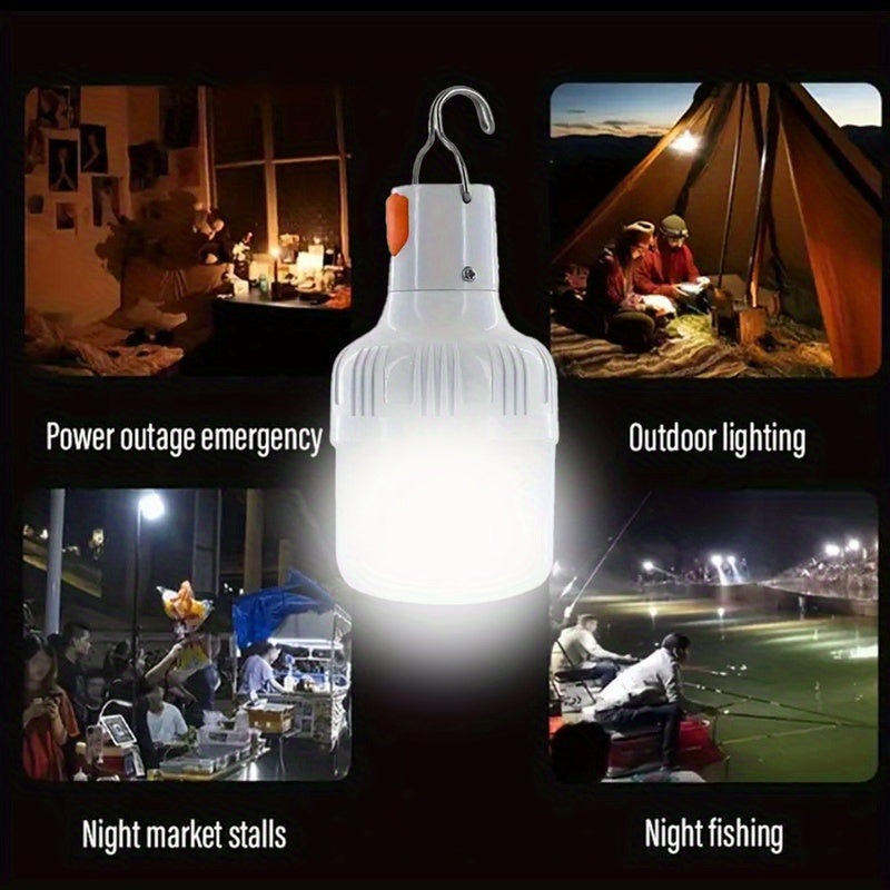 4-Pack LED Camping Lanterns, Rechargeable USB Hands-Free Tent Light for Adventure, Climbing, Emergency - Matte ABS, 36V Max