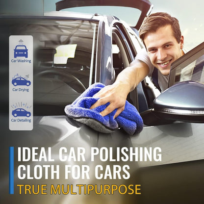 4-Pack Microfiber Chamois Car Towels for Polishing, Washing & Drying