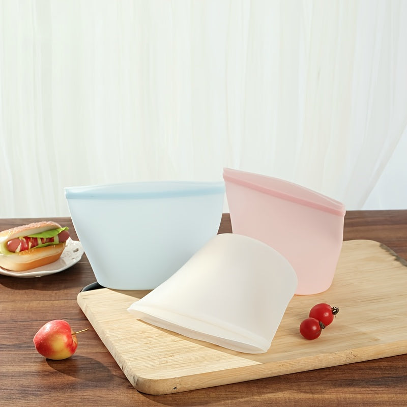 Silicone Food Storage Bags, Free from BPA - Safe for Microwave, Dishwasher, and Fridge Use - Ideal for Preserving Food and Keeping your Kitchen Organized