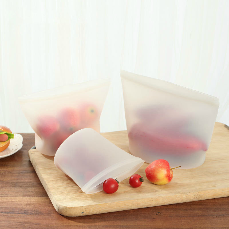 Silicone Food Storage Bags, Free from BPA - Safe for Microwave, Dishwasher, and Fridge Use - Ideal for Preserving Food and Keeping your Kitchen Organized