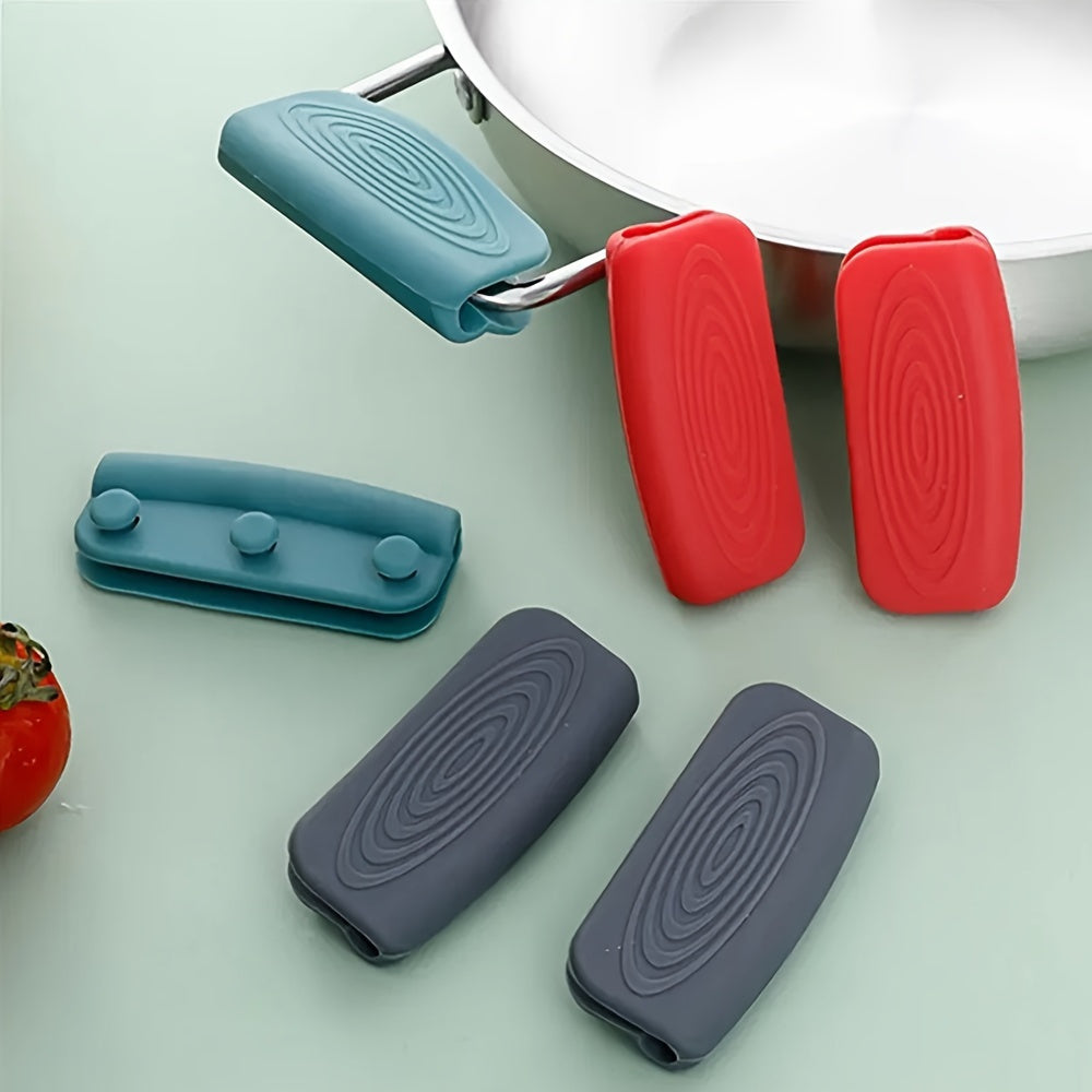 One Pair of Silicone Handles with Anti-scalding and Non-slip Features, Heat Insulation Handle Cover for Kitchen Accessories, Perfect for Winter Season.