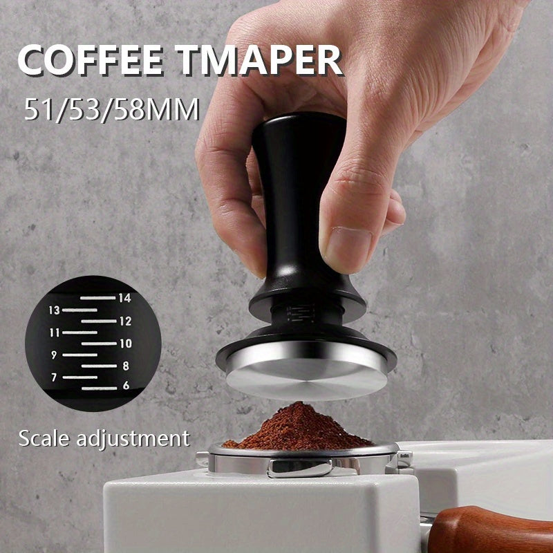 Upgrade your espresso game with the Ledander Premium Espresso Tamper. This spring-loaded tamper features adjustable pressure and an aluminum handle, available in 51mm, 53mm, and 58mm sizes. The stainless steel base makes it compatible with most machines