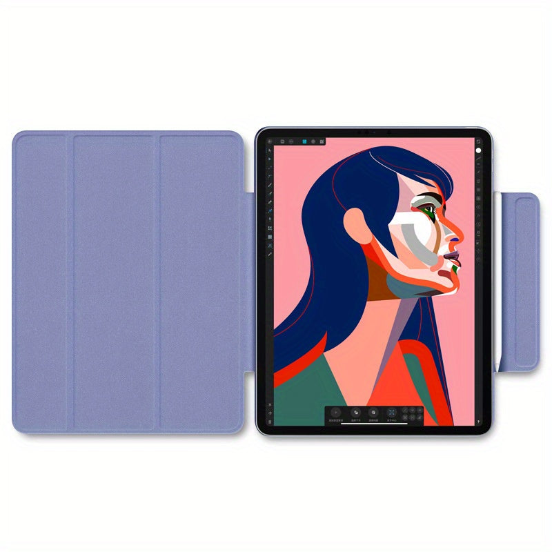 Faux leather smart case for iPad Mini 6, Air 4/5, Pro 11 2022, Air 6 11inch 2024. Features a foldable hard shell with pen holder, strong magnetic closure, and ultra slim design.