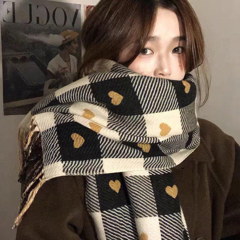 Winter Scarf Celebrating the Season: Made with a plush polyester blend, this stylish accessory exudes sophistication. Designed to keep you warm and protected from the wind and snow, it also adds a decorative touch to any outfit.