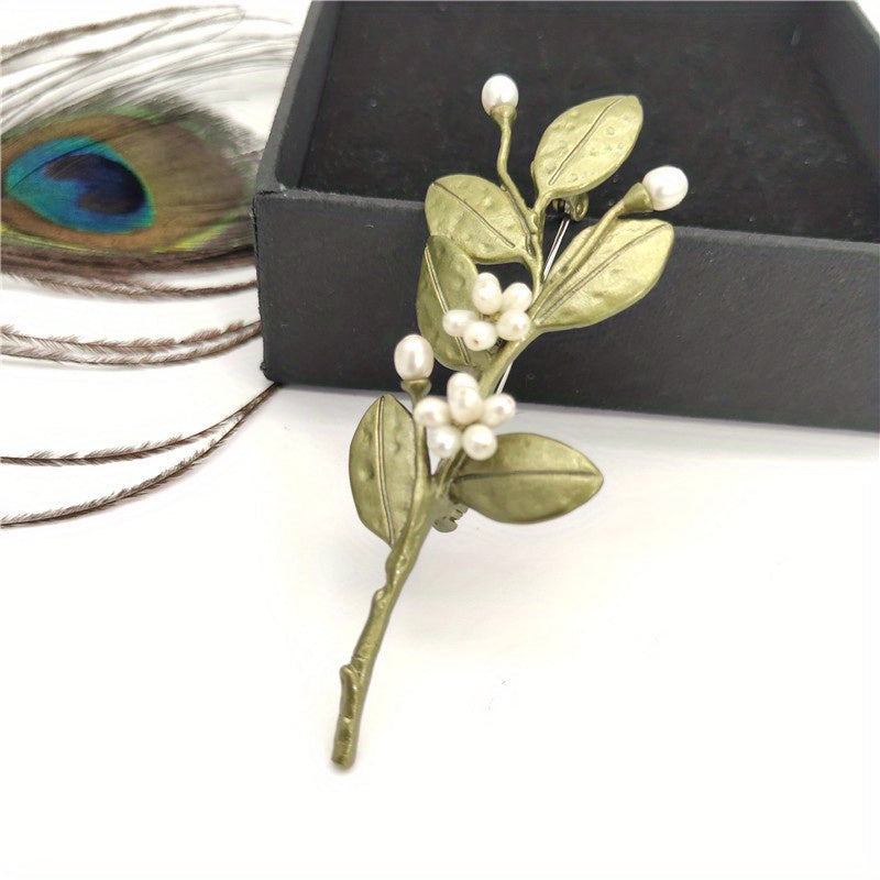 Fresh Pin Romantic Gift for Women - Designer Myrtle Flower Branch Brooch Floral Accessories