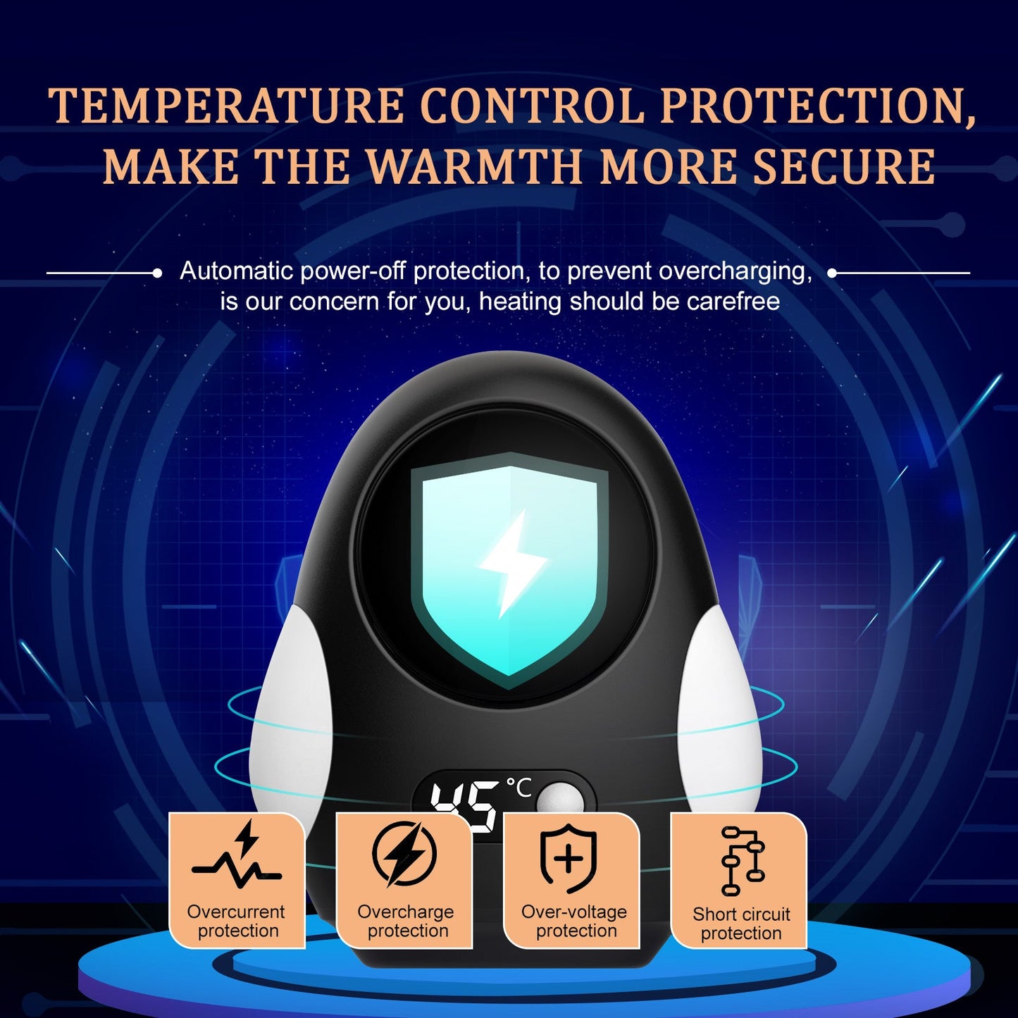 Get Your Hands on the Adorable Penguin Hand Warmer - Stay Warm Anytime, Anywhere with Instant Heat and Temperature Display, Handy USB Rechargeable Electric Heater for Both Men and Women, Ideal Holiday Present.