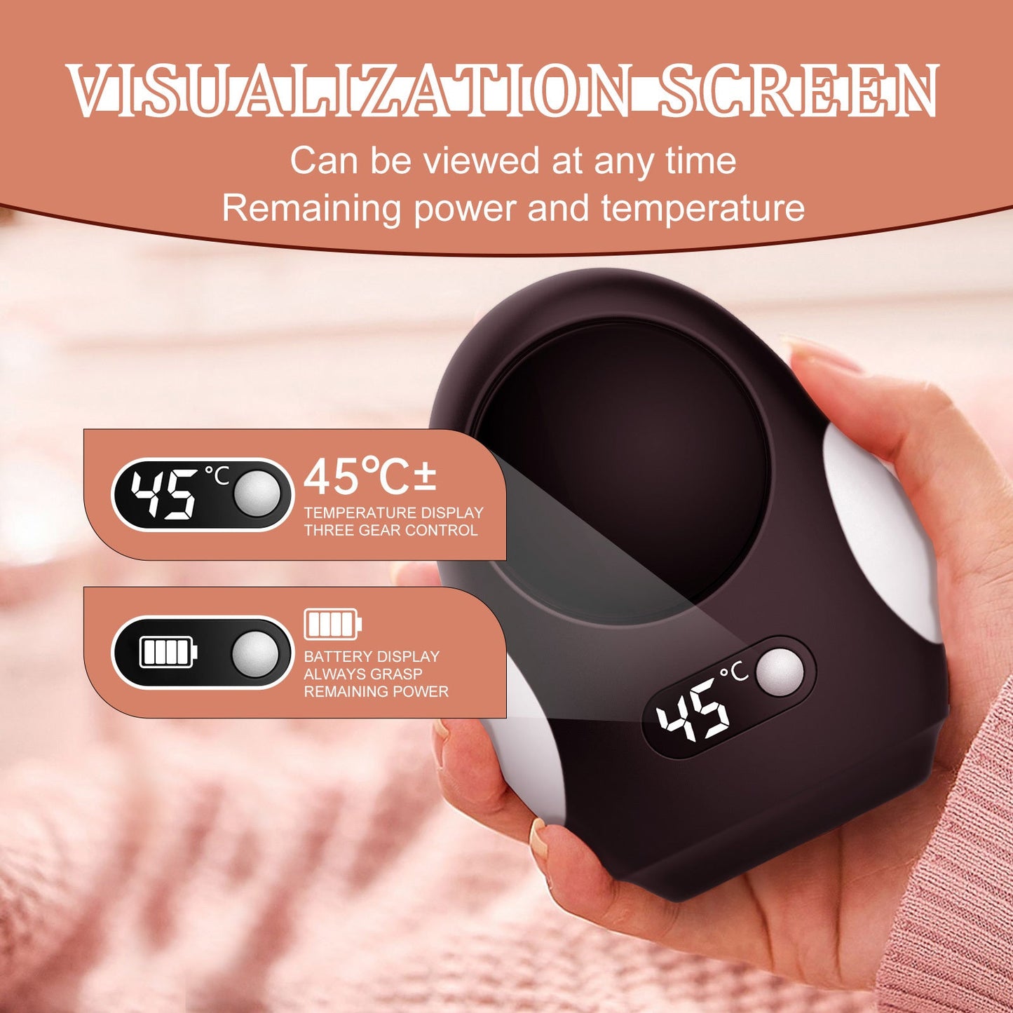 Get Your Hands on the Adorable Penguin Hand Warmer - Stay Warm Anytime, Anywhere with Instant Heat and Temperature Display, Handy USB Rechargeable Electric Heater for Both Men and Women, Ideal Holiday Present.