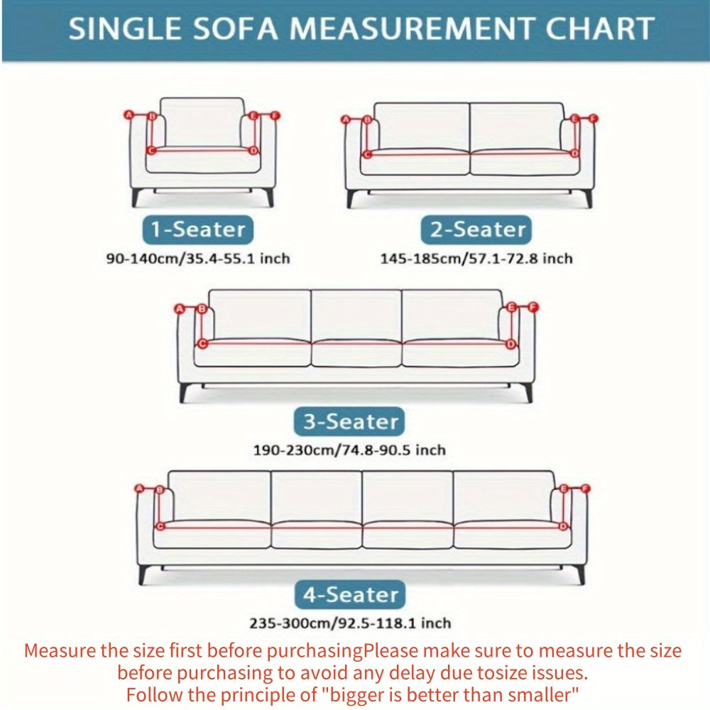 Durable sofa slipcover made from stretchy polyester and spandex blend. Fits single, double, triple, and quad sofas. Resistant to cat scratches with tie closure for easy fitting. Enhances home decor.