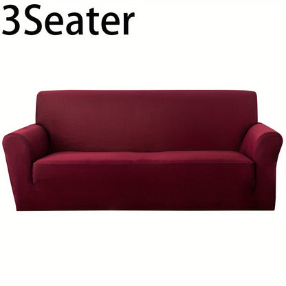 Durable sofa slipcover made from stretchy polyester and spandex blend. Fits single, double, triple, and quad sofas. Resistant to cat scratches with tie closure for easy fitting. Enhances home decor.