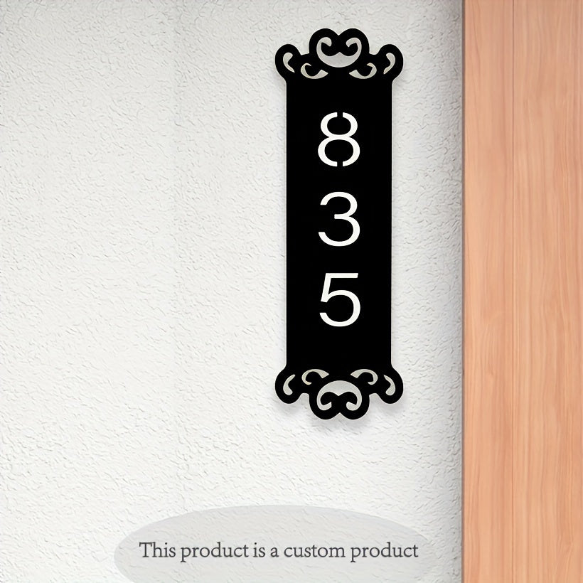 Chic Yellow Iron House Numbers - Personalized Vertical Wall Mounted Address Plaque for Home Decoration & Gifting