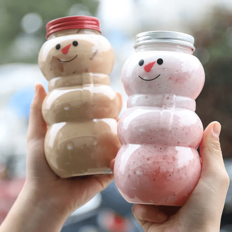 5 пластиковых бутылок Frosty Snowman объемом 500 мл, легкие, универсальные контейнеры для напитков с герметичной крышкой для различных напитков, таких как молоко, сок и многое другое