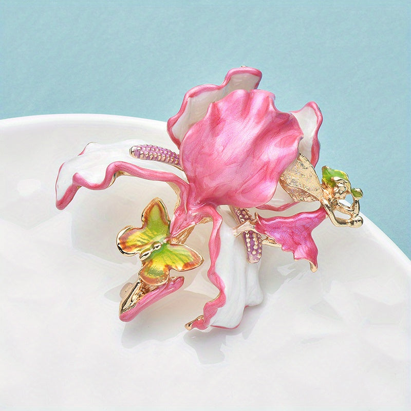 Capture sophistication with the ESSHPULE Elegant Luxury Alloy Enamel Flower Brooch Pin featuring an enchanting Elf Design. This exquisite floral-shaped lapel badge is the perfect accessory for Winter 2025.