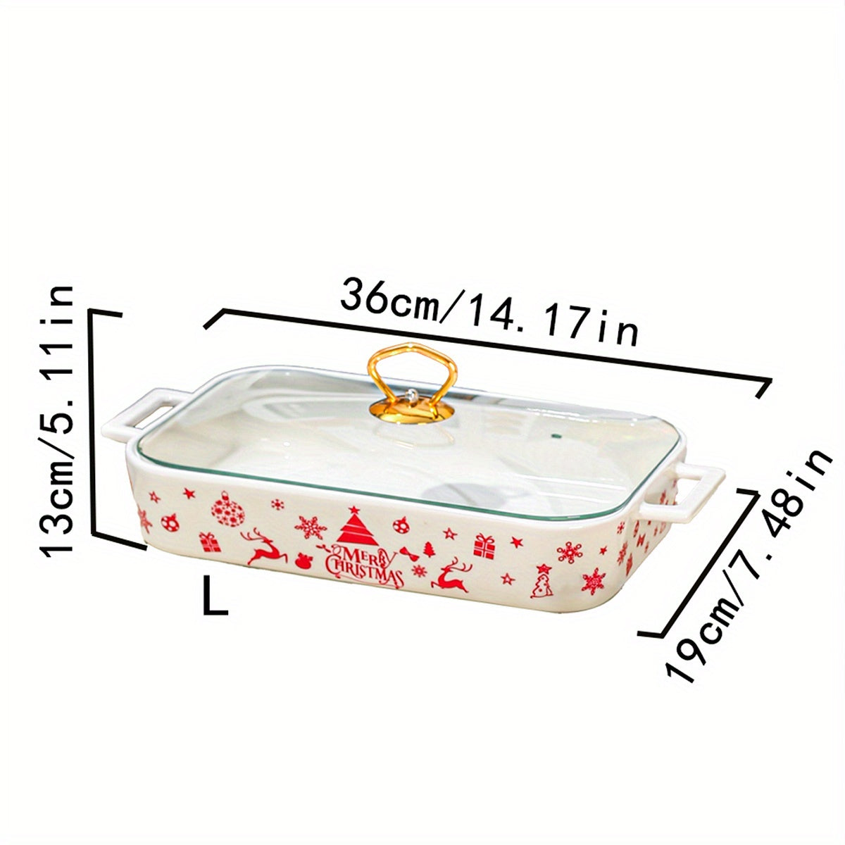 1 piece, set of 3 Christmas ceramic plates for party, home kitchen tableware. Includes soup pot, casserole baking pan, thermal pot, and cooking pot with lid.