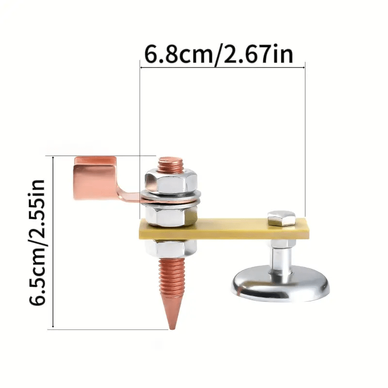 Прочный медный зажим для точечной сварки для электрических сварщиков обеспечивает магнитную поддержку заземления при сварке.