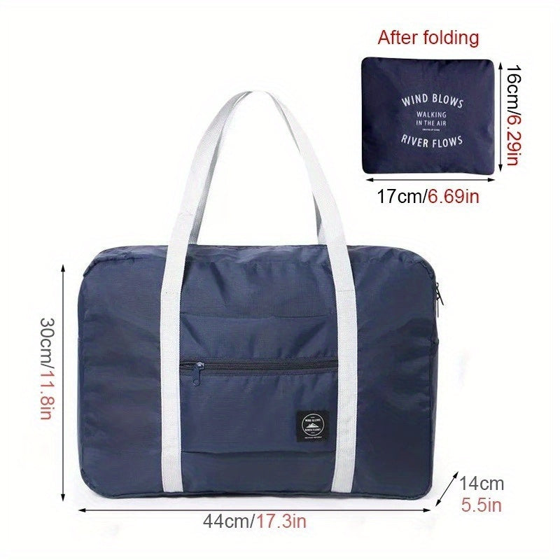 Foldable nylon travel bags with large capacity for women and waterproof handbags for men.