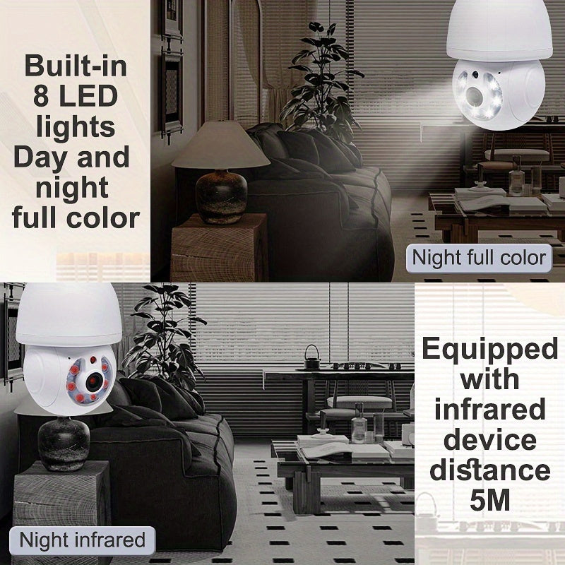 Experience top-of-the-line surveillance with the Teruhal 1080p HD Smart Bulb Camera. Featuring auto tracking, Wi-Fi connectivity, full color night vision, and two-way audio, this camera provides unmatched home security. With motion detection capabilities