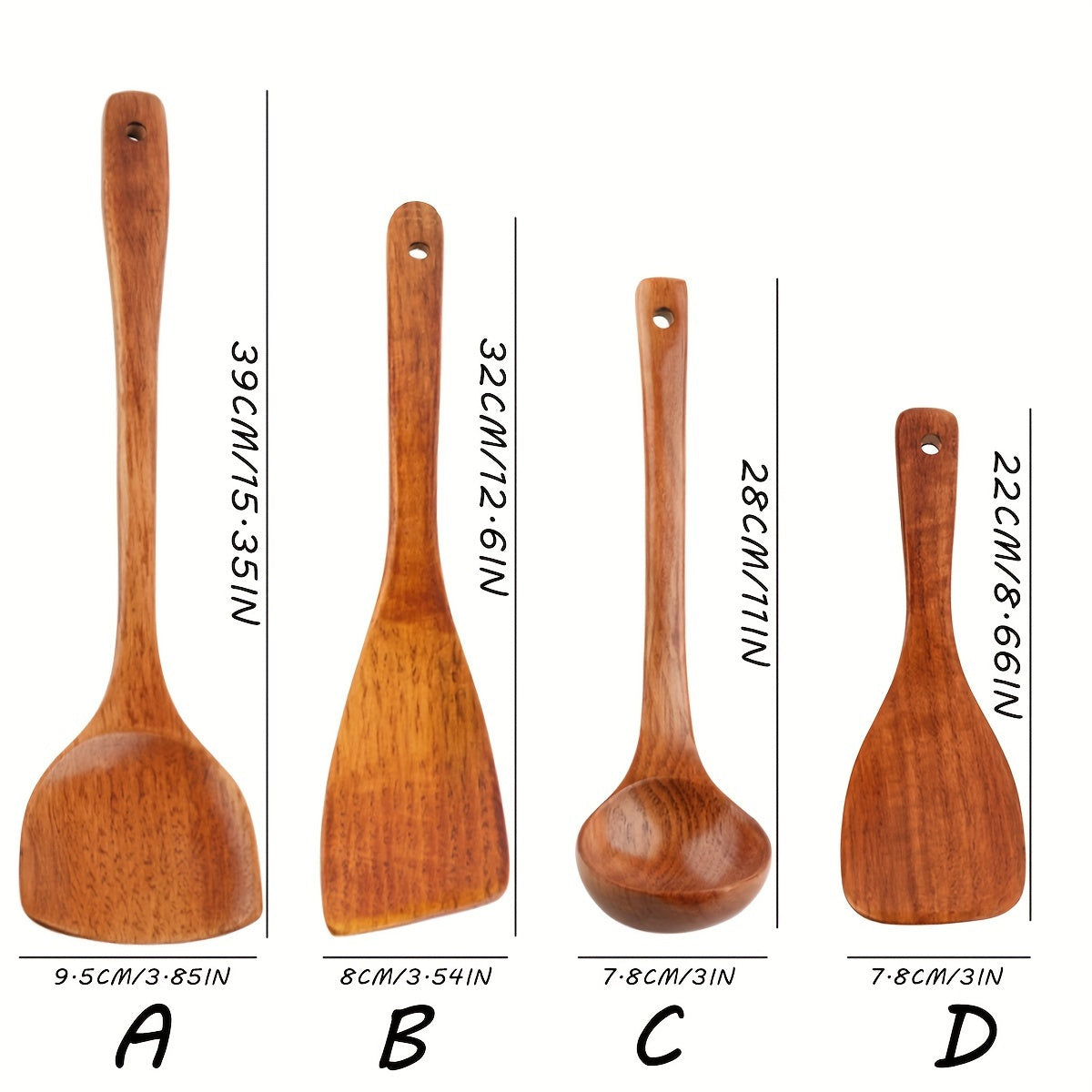 High-Quality Wooden Soup Spoon and Shovel Set - Durable, Heat-Resistant Utensils Ideal for Home and Restaurant Kitchens