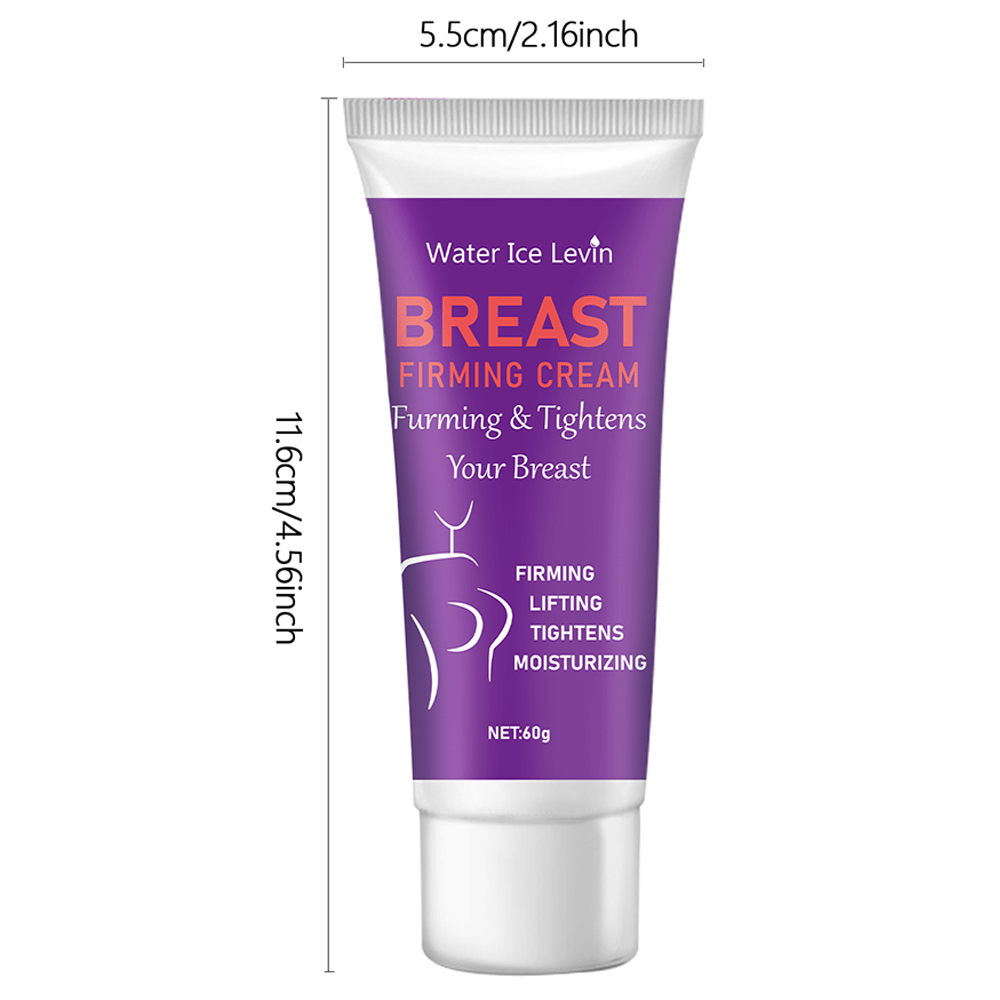 Water Ice Levin Breast Firming Cream with Hyaluronic Acid, Vitamin E & Glycerin lifts, tightens, and enhances elasticity.