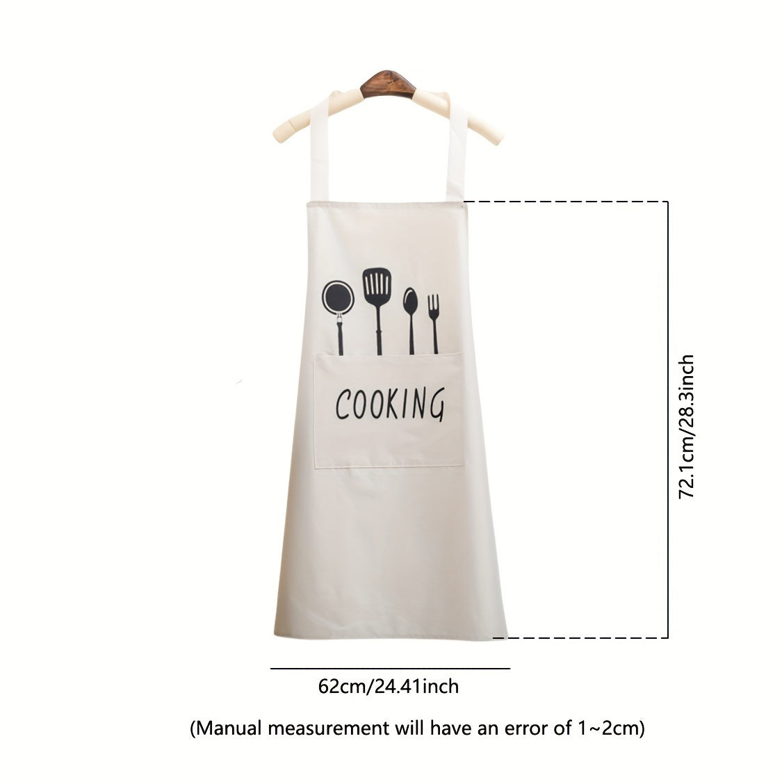 Waterproof plastic apron with convenient pockets for kitchen and restaurant use. Stain-resistant and unisex design.