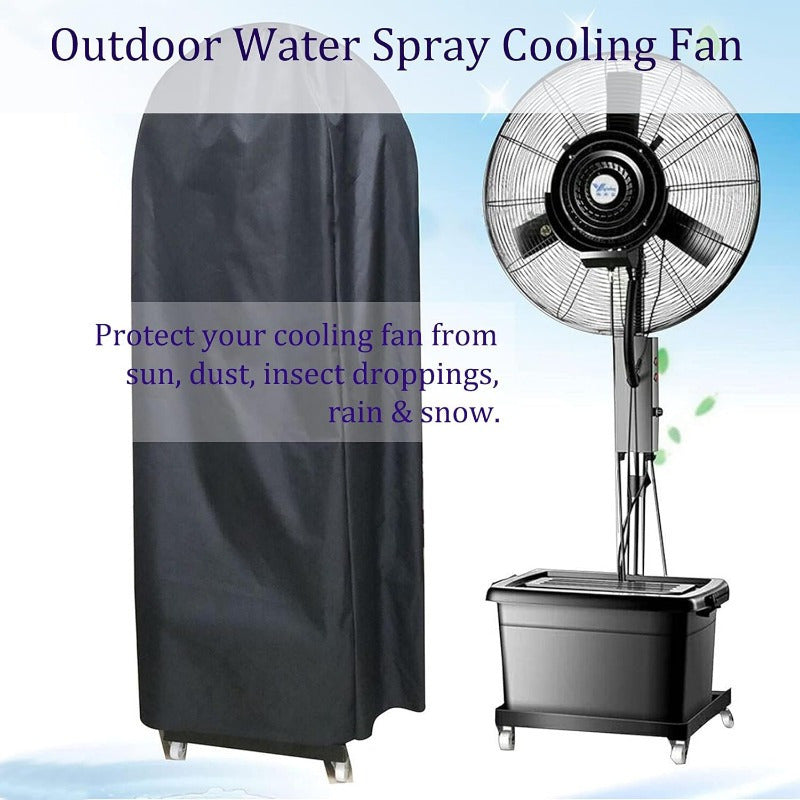 Protect your outdoor water spray cooling fan with this heavy-duty waterproof cover made of 420D polyester. Designed to keep your fan dust-free and in top condition, this cover is ideal for storing your patio misting fan when not in use. Fan not included.