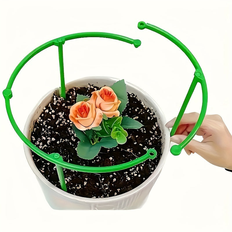 60 stackable PVC garden stakes with 10-layer plant support rings made of plastic, ideal for flowers and climbing plants.