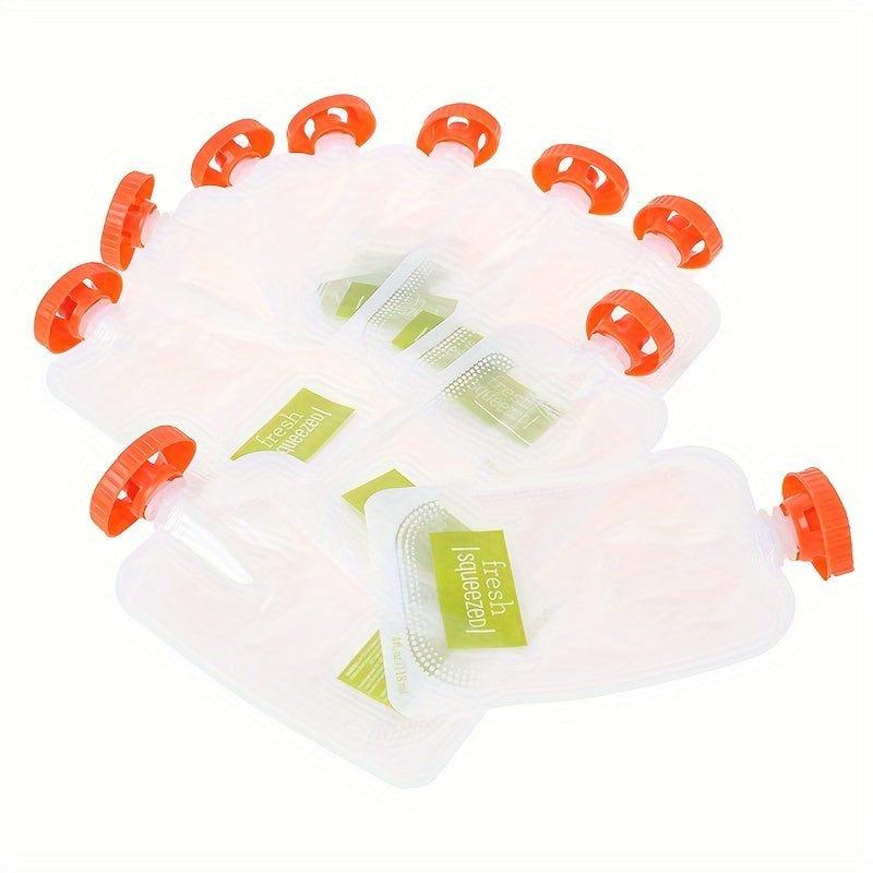 Set of 10 Reusable Squeeze Pouches for Purees & Dispensing Food – BPA-Free PC (Polycarbonate) Resealable Containers – No Need for Electricity – Convenient Kitchen Accessory for Preserving Food