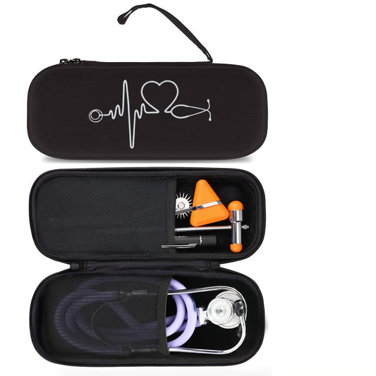 A sturdy EVA stethoscope case for home and travel use, providing 360° protection and water resistance. Ideal for organizing medical supplies.