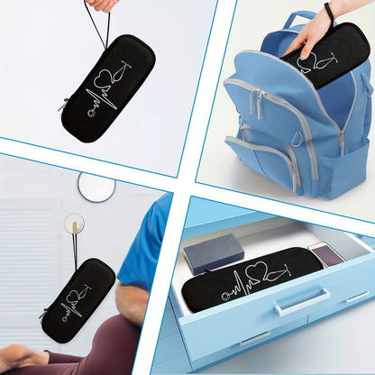 A sturdy EVA stethoscope case for home and travel use, providing 360° protection and water resistance. Ideal for organizing medical supplies.