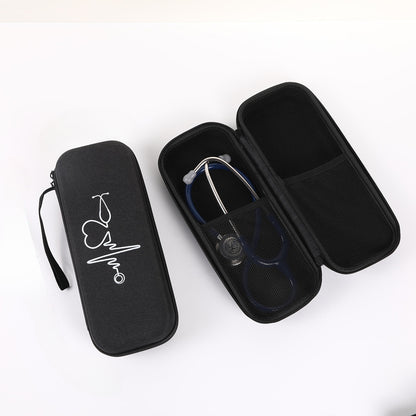 A sturdy EVA stethoscope case for home and travel use, providing 360° protection and water resistance. Ideal for organizing medical supplies.