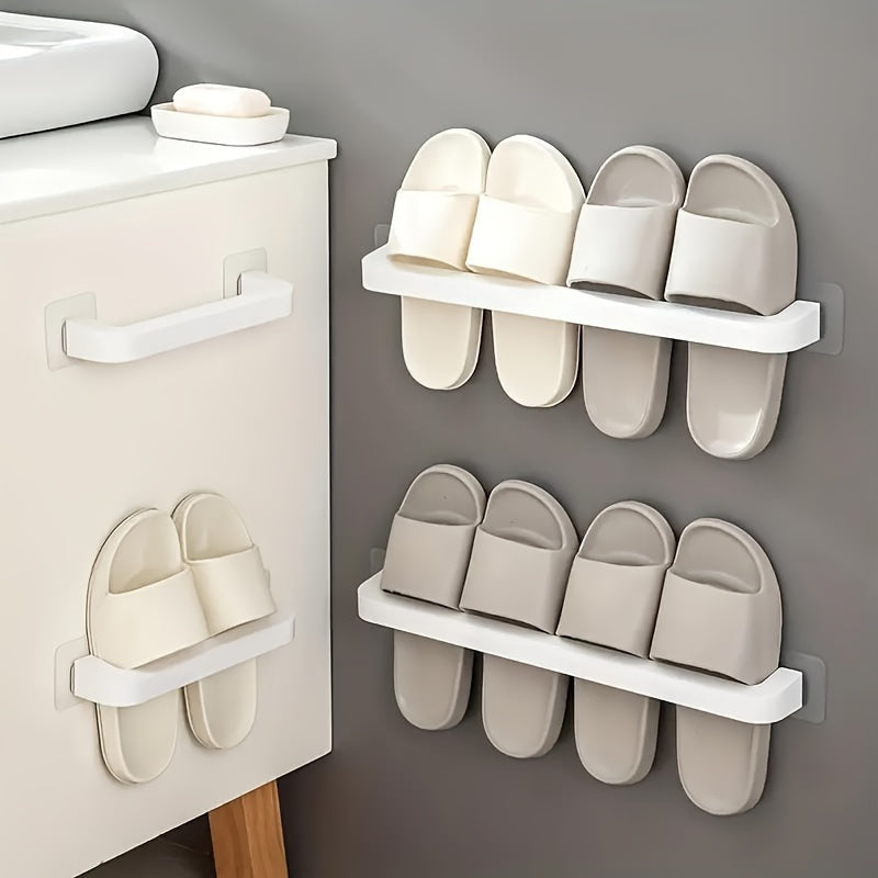 Plastic Shoe Organizer for Hanging on Walls - Perfect for Storing Shoes and Slippers in Bathroom, Bedroom, Home, or Dorm, No Electricity Needed