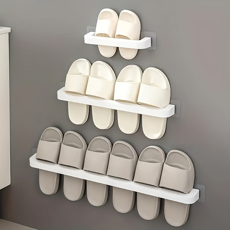 Plastic Shoe Organizer for Hanging on Walls - Perfect for Storing Shoes and Slippers in Bathroom, Bedroom, Home, or Dorm, No Electricity Needed