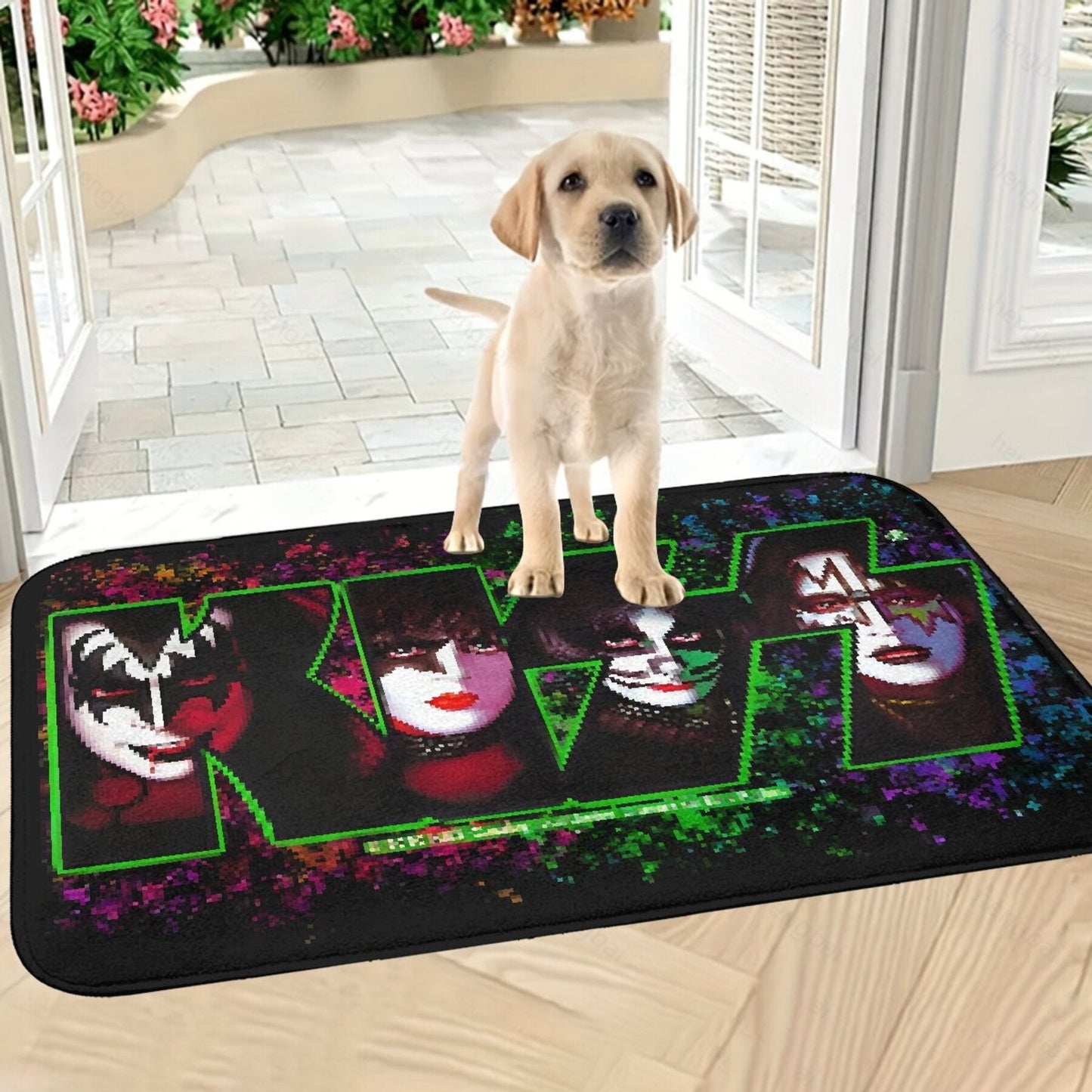 1 piece Christmas-themed bedroom mat featuring a kiss fan design, perfect for use as a doormat or kitchen carpet to enhance the decor of your home entrance.