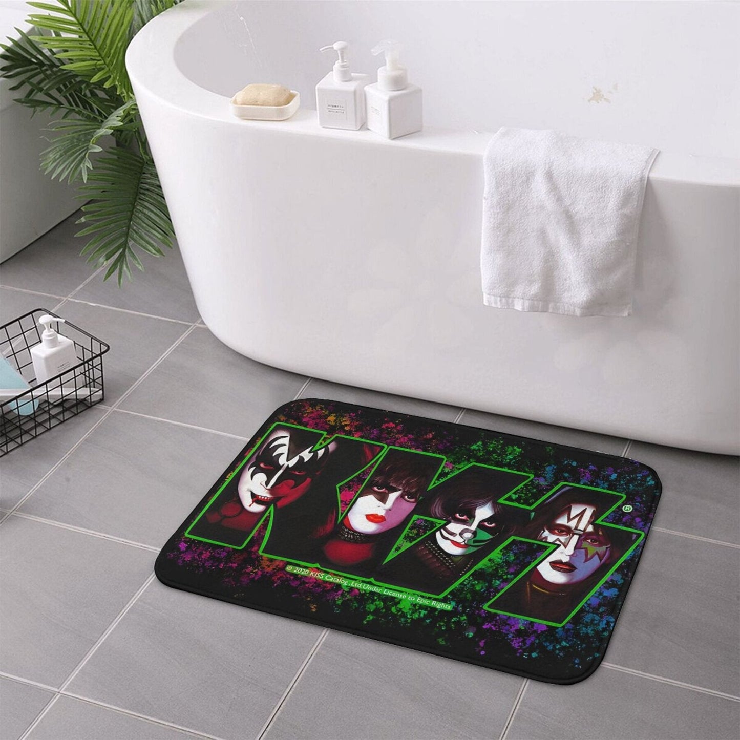 1 piece Christmas-themed bedroom mat featuring a kiss fan design, perfect for use as a doormat or kitchen carpet to enhance the decor of your home entrance.