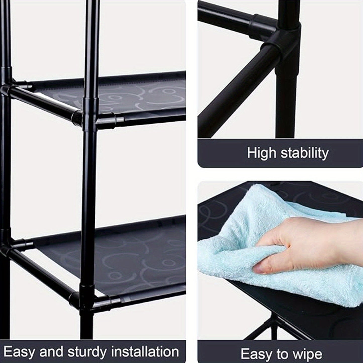 Over-The-Toilet Bathroom Organizer with 3 Tiers - Metal Hanging Shelving Unit for Storage, Space-Saver for Laundry and Bathroom Essentials, Designed to Fit Over Standard Toilets, Suitable for Adults 18 and Older - 1 Piece