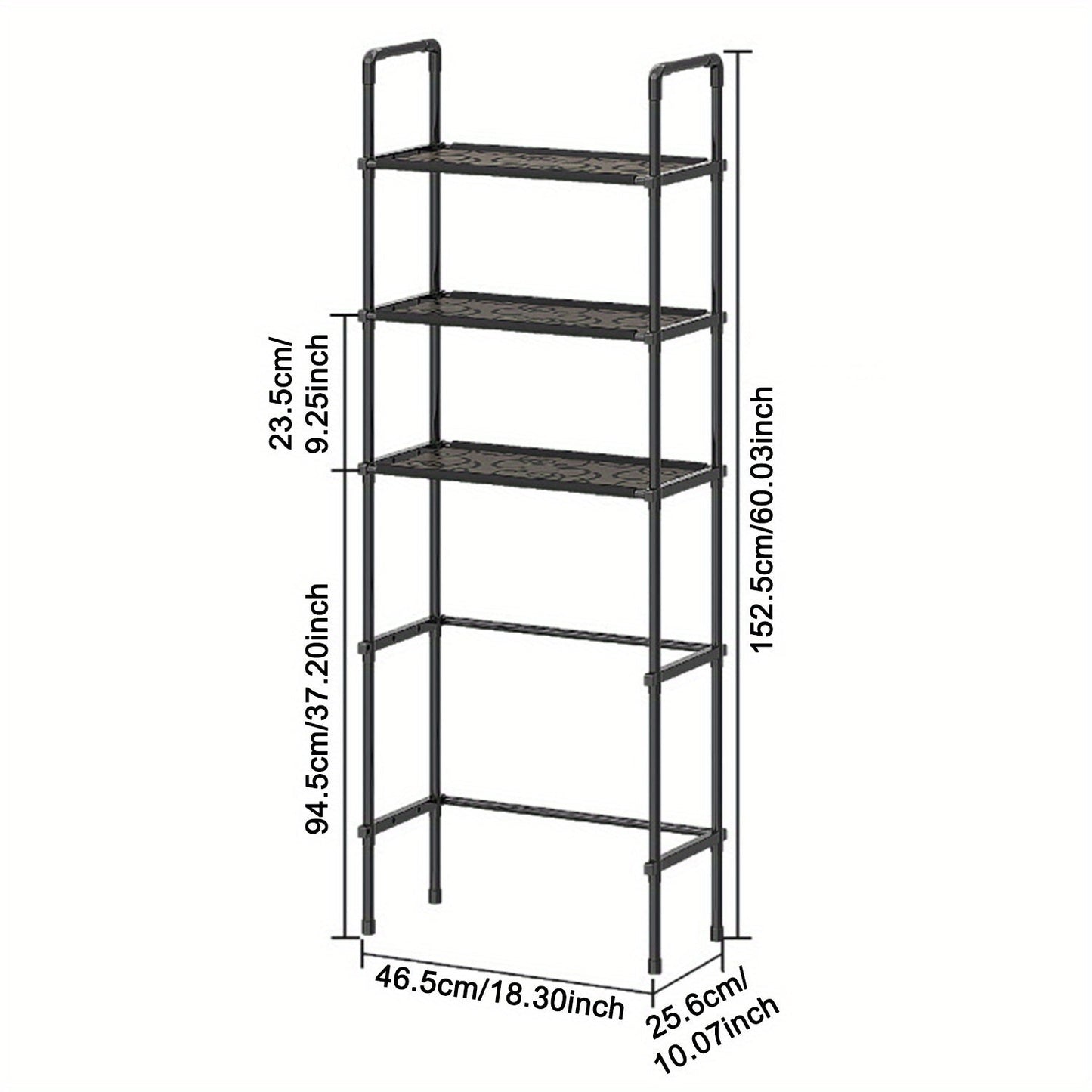 Over-The-Toilet Bathroom Organizer with 3 Tiers - Metal Hanging Shelving Unit for Storage, Space-Saver for Laundry and Bathroom Essentials, Designed to Fit Over Standard Toilets, Suitable for Adults 18 and Older - 1 Piece