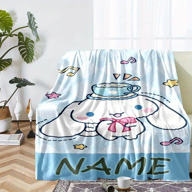 Snuggle up in style with the Sanrio Personalized Cinnamon Blanket! Made from ultra-soft flannel, this cozy blanket is perfect for your sofa, bed, or office chair. It also makes an ideal gift for friends and family.