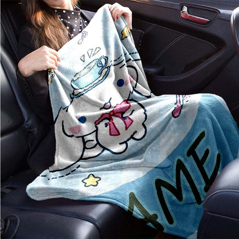 Snuggle up in style with the Sanrio Personalized Cinnamon Blanket! Made from ultra-soft flannel, this cozy blanket is perfect for your sofa, bed, or office chair. It also makes an ideal gift for friends and family.