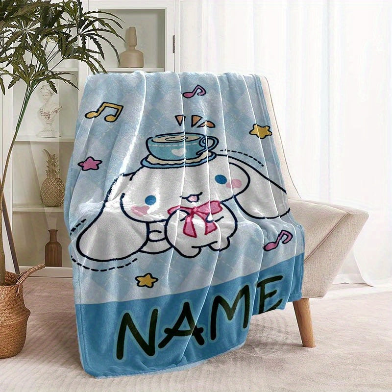 Snuggle up in style with the Sanrio Personalized Cinnamon Blanket! Made from ultra-soft flannel, this cozy blanket is perfect for your sofa, bed, or office chair. It also makes an ideal gift for friends and family.