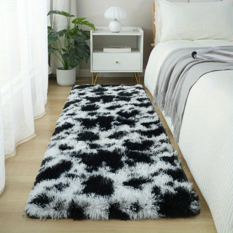 Indulge in the luxury of our PV Velvet Indoor Plush Area Rugs, featuring a sleek Black and White Cow Geometric design. These Non-Slip Large Rugs are perfect for adding a cozy touch to your Living Room, Bedroom, Entryway or Hallway. Experience the