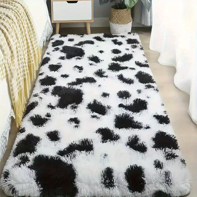 Indulge in the luxury of our PV Velvet Indoor Plush Area Rugs, featuring a sleek Black and White Cow Geometric design. These Non-Slip Large Rugs are perfect for adding a cozy touch to your Living Room, Bedroom, Entryway or Hallway. Experience the