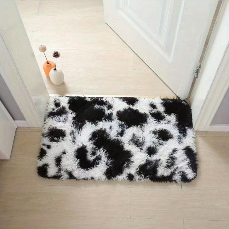 Indulge in the luxury of our PV Velvet Indoor Plush Area Rugs, featuring a sleek Black and White Cow Geometric design. These Non-Slip Large Rugs are perfect for adding a cozy touch to your Living Room, Bedroom, Entryway or Hallway. Experience the