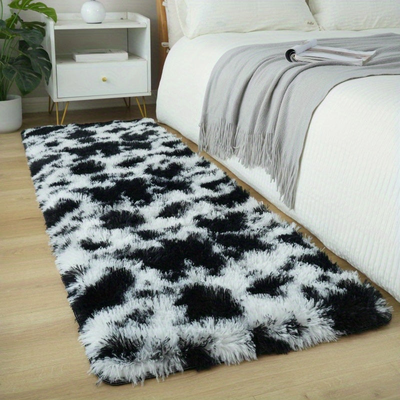 Indulge in the luxury of our PV Velvet Indoor Plush Area Rugs, featuring a sleek Black and White Cow Geometric design. These Non-Slip Large Rugs are perfect for adding a cozy touch to your Living Room, Bedroom, Entryway or Hallway. Experience the