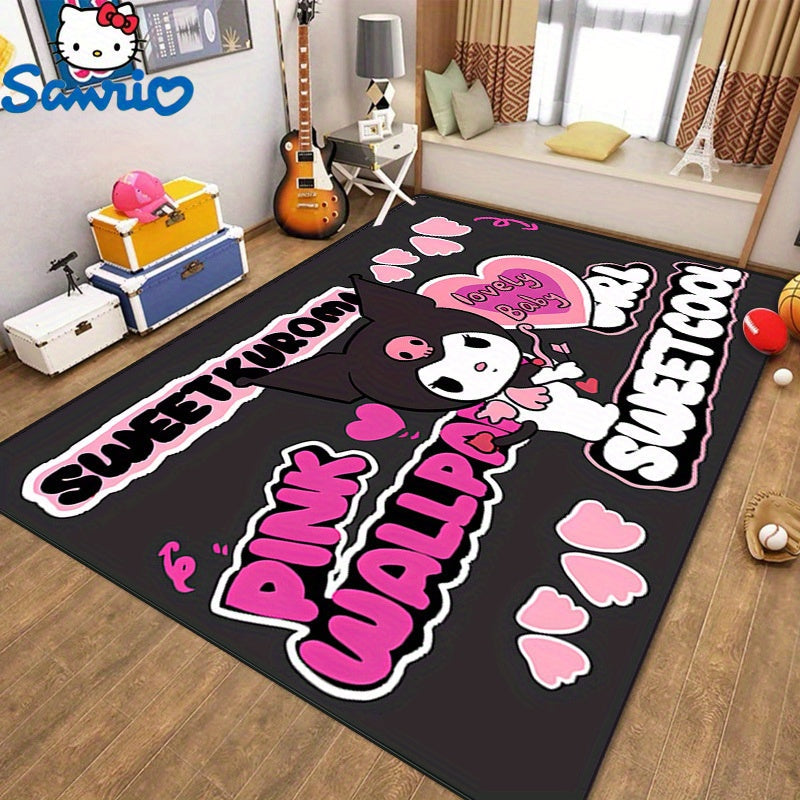 Мягкий и нескользящий ковер Sanrio Area Rug - Идеально подходит для спален, прихожих и коридоров - Легкоочищаемый полиэстеровый ковер для домашнего декора