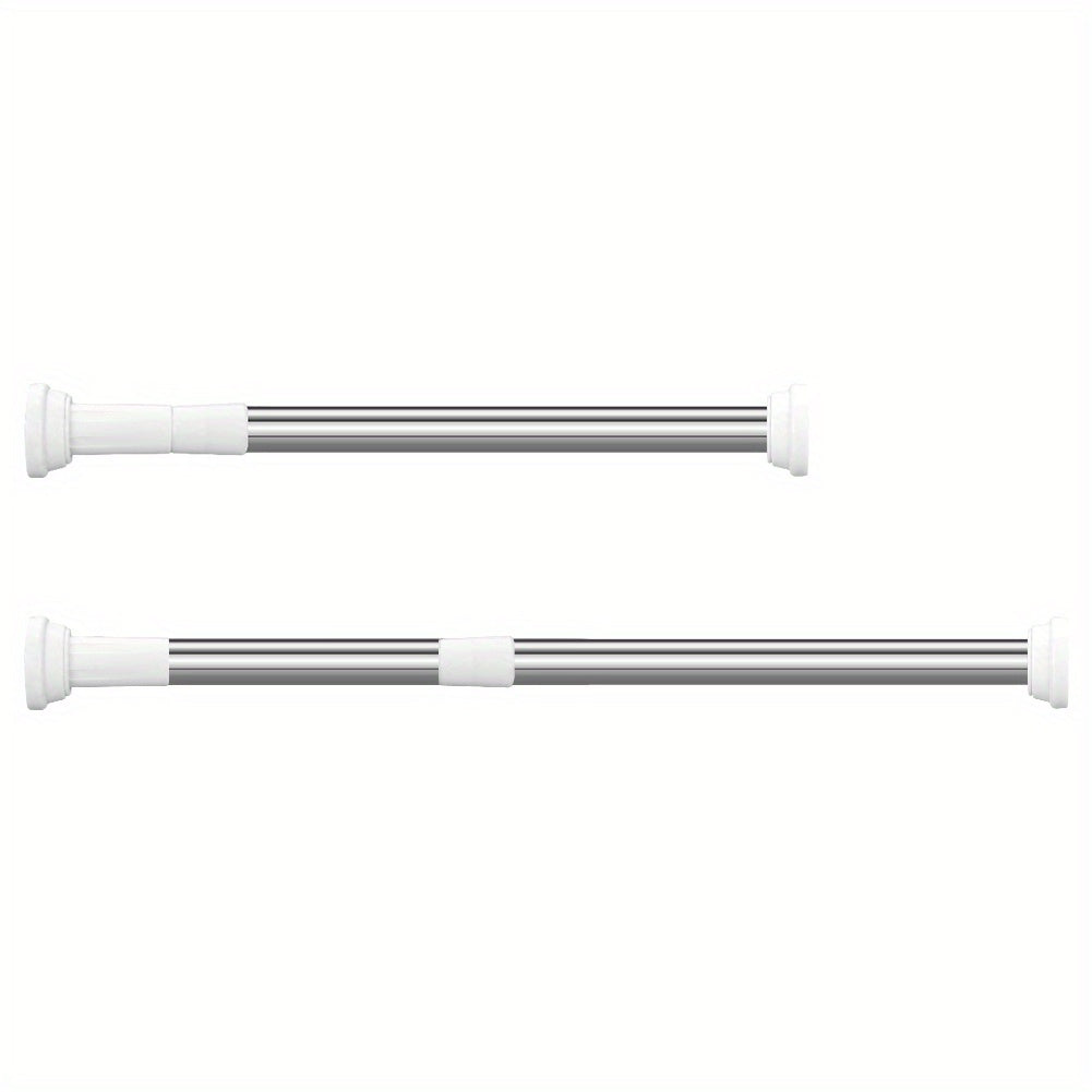 Adjustable Tension Rod for Bathroom, Closet, or Window - Available in Multiple Lengths - Easy Installation, Anti-Slip, Rustproof Design - Made of Stainless Steel with a Silver Finish