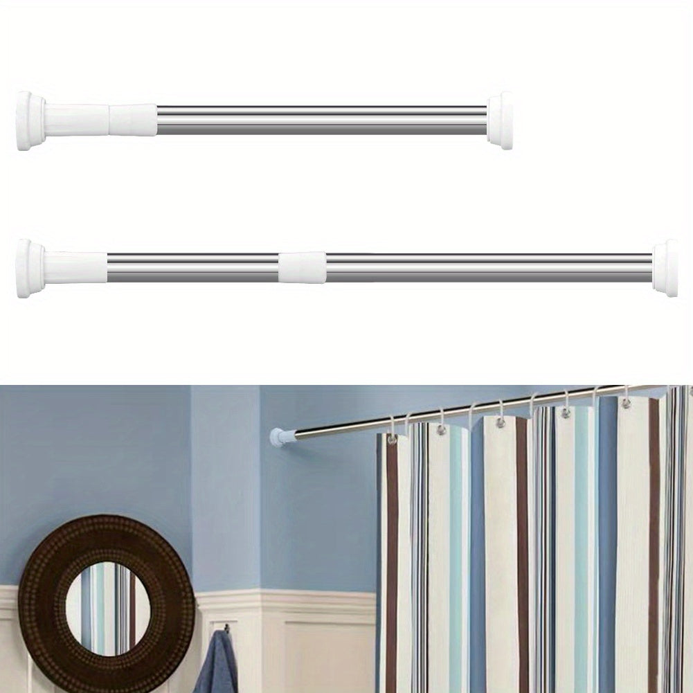 Adjustable Tension Rod for Bathroom, Closet, or Window - Available in Multiple Lengths - Easy Installation, Anti-Slip, Rustproof Design - Made of Stainless Steel with a Silver Finish