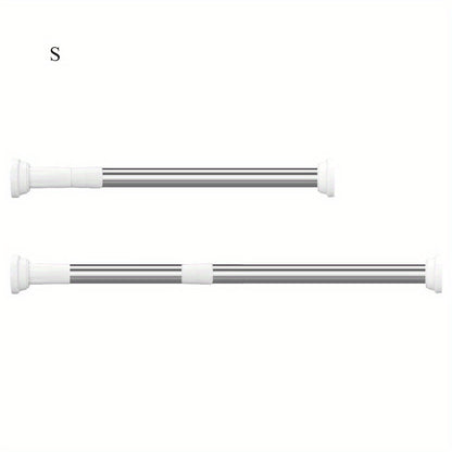 Adjustable Tension Rod for Bathroom, Closet, or Window - Available in Multiple Lengths - Easy Installation, Anti-Slip, Rustproof Design - Made of Stainless Steel with a Silver Finish